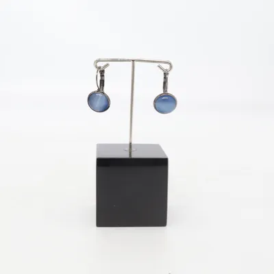 Earrings (Blue, Silver) Unknown metal