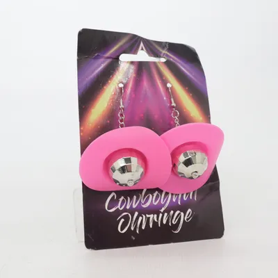 Boucles d'oreilles (Rose, Argent) de Deiters Plastique, Fer