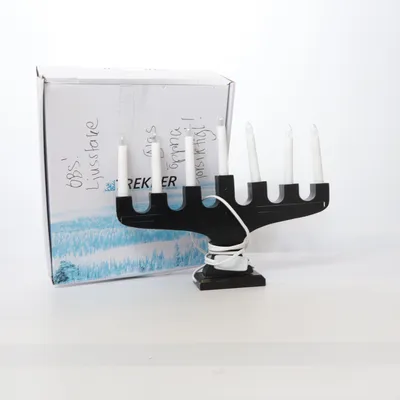 Elektrisk adventslysestage (Sort, Hvid)