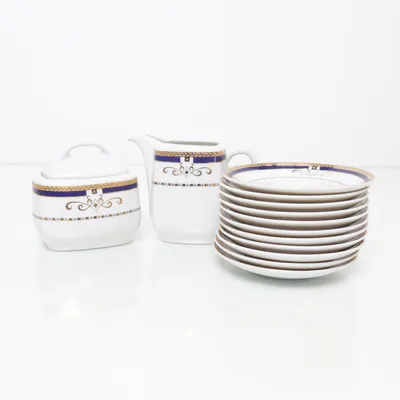 Servis (Vit, Blå, Guldfärgad) från Royal Exclusive