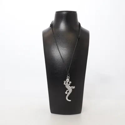 Halsband (Svart, Silverfärgad) Skinn