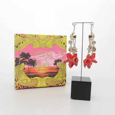 Oorbellen (Rood, Goud) van Versace for H&M Onbekend materiaal
