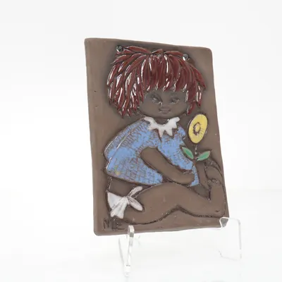 Wall plaque (Brown, Multicolored) from Bromma Keramik