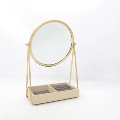 Miroir de maquillage (Or, Beige)