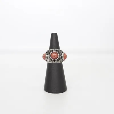 Ring (Silver, Brown) Unknown metal