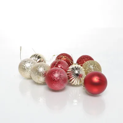 Julgranspynt (Röd, Guldfärgad)