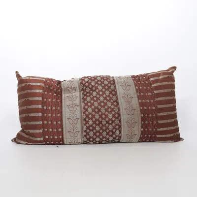 Pyntepude (Brun, Beige) fra Indiska Bomuld, Metallfiber, Viscose