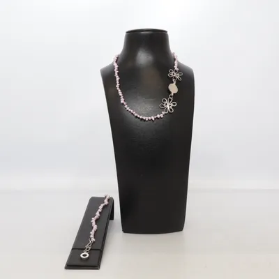 Smyckesset (Rosa, Silverfärgad) från Snö of Sweden Okänd metall