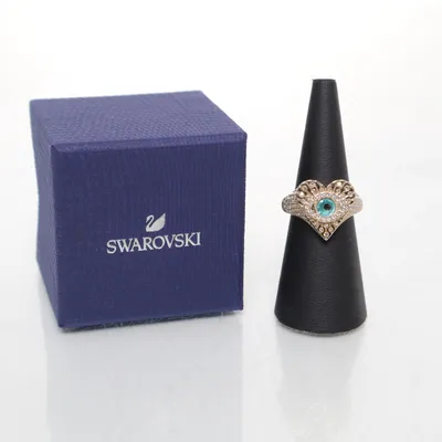 Ring (Guldfärgad, Turkos, Vit) från Swarovski Okänd metall