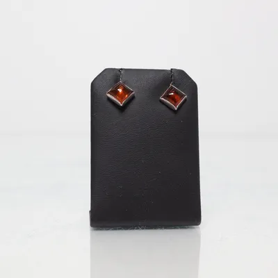 Örhängen (Orange, Silverfärgad) Bärnsten