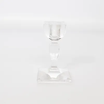 Lysestage (Nachtmann • ljusstake • kristallglas • glasljusstake • transparent • bordsdekoration • dukning • elegant inredning • tidlös design • festdukning • quiet luxury • second hand • klassisk stil) fra Nachtmann