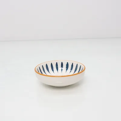 Assiett (Vit, Guldfärgad, Blå)