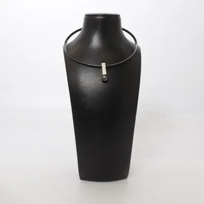 Halsband (Svart, Silverfärgad) Okänd metall
