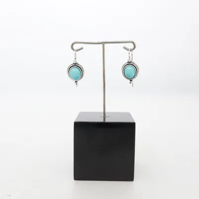 Boucles d'oreilles (Turquoise, Argent) Métal inconnu