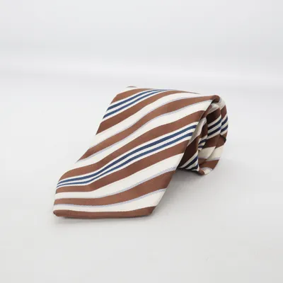 Tie (Brown, White, Blue) from Amanda Silk