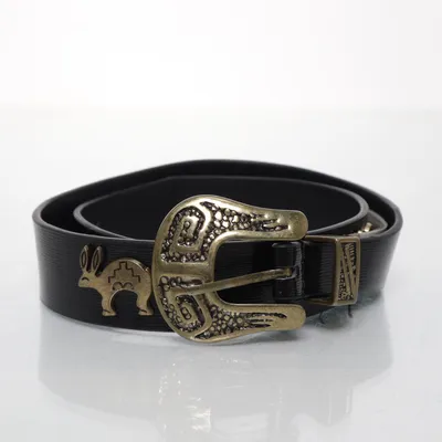 Gürtel (Schwarz, Gold) von Uterqüe Leder