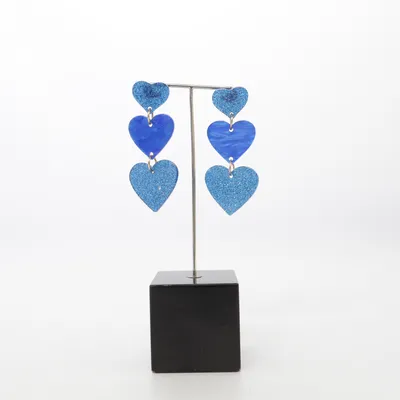 Boucles d'oreilles (Bleu) Métal inconnu