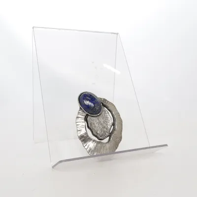 Brooch (Blue, Silver) Unknown metal