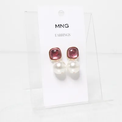 Örhängen (Rosa, Vit, Guldfärgad) från Mango Okänd metall