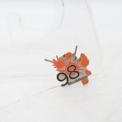 Pin (Orange, Silver) from Pins Factory Unknown metal