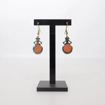 Örhängen (Orange, Guldfärgad) Okänd metall