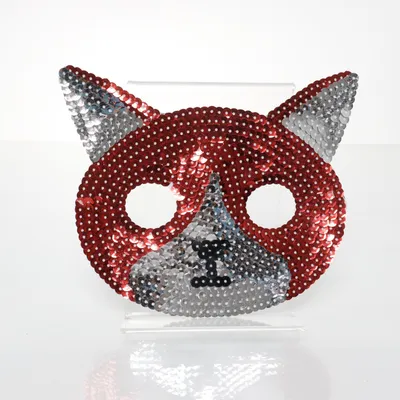 Maskeradmask (Silverfärgad, Röd)
