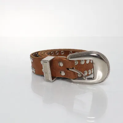 Belt (Brown, Silver) Leather