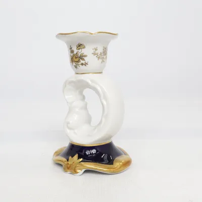 Ljuslykta (Vit, Guldfärgad) från Weimar Porzellan