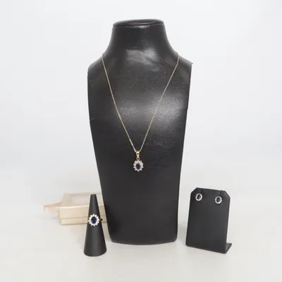 Sieradenset (Goud, Blauw) Onbekend materiaal