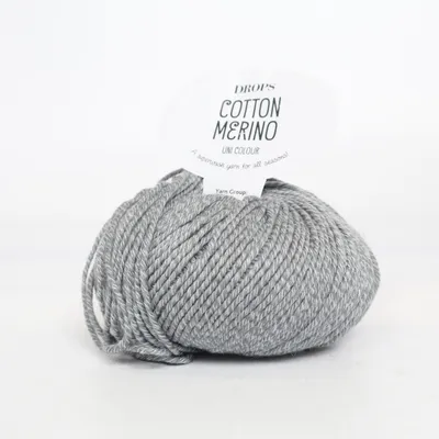 Yarn (Gray) from Drops Merino wool, Cotton