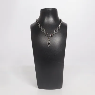 Necklace (Silver, Black) from Hansa Unknown metal