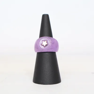 Ring (Lila, Guldfärgad) Plast