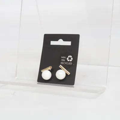 Earrings (White, Gold) from Pilgrim Unknown metal