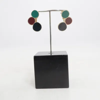 Clip on earrings (Gold, Multicolored) Unknown metal