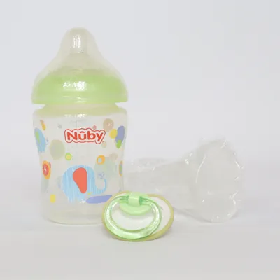 Feeding bottle (Transparent, Green) from Nûby