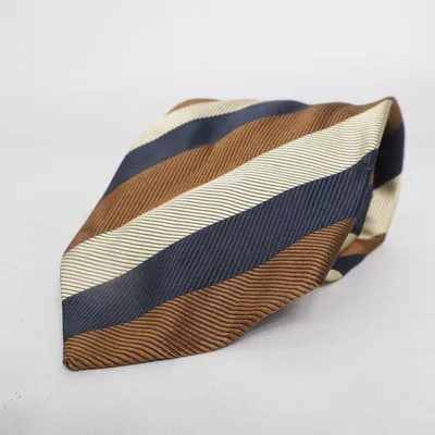 Cravate (Beige, Marron, Bleu) de Amanda Christensen Soie