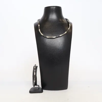 Smyckesset (Grå, Svart) Okänd metall