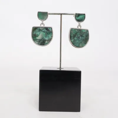 Earrings (Green) Unknown metal