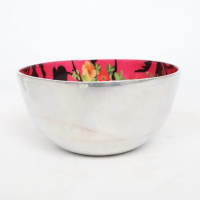 Bowl (Pink, Silver, Multicolored)