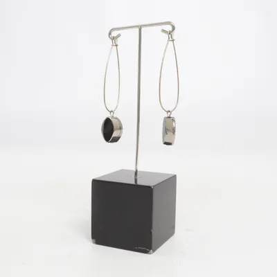 Boucles d'oreilles (Argent, Noir) Métal inconnu