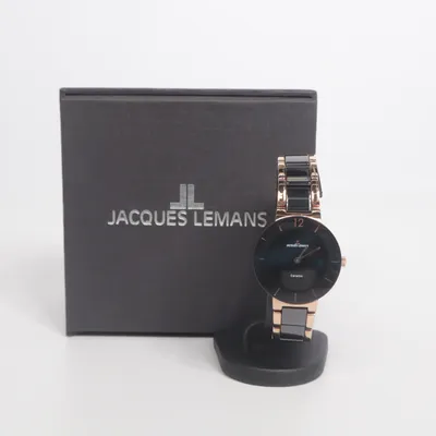 Armbandsur (Jacques Lemans Damen-Keramikuhr in Roségold & Schwarz) från Jacques Lemans