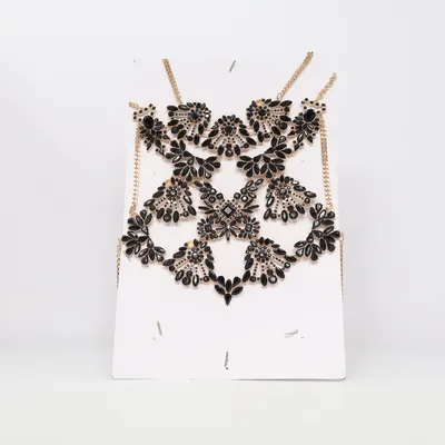 Kroppssmycke (Guldfärgad, Svart) Okänd metall