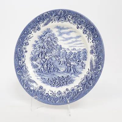 Plate (Blue, White) from Churchill