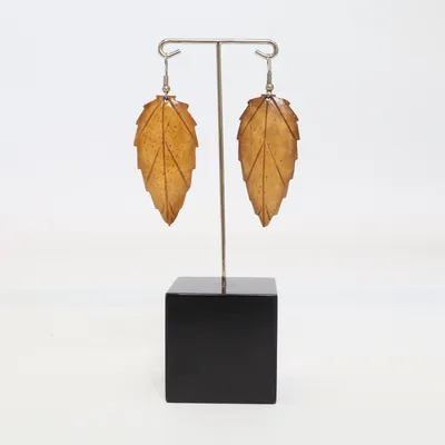 Örhängen (Brun) Trä, Okänd metall