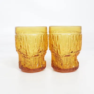 Dricksglas (Vintage, retro, amber colour, 70s, 60s)