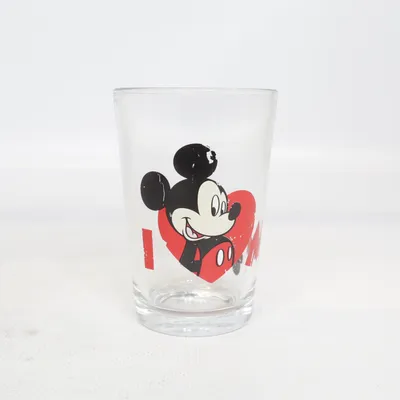 Drinking glass (Transparent, Black, Red) from Disney Mickey Mouse