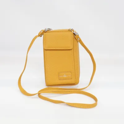 Mobile bag (Yellow) from Bijou Brigitte Metallic fiber, Polyester, Polyurethane