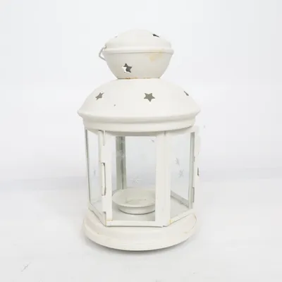Lanterne (IKEA • lykta • 301.229.86 • ljuslykta • vit metall • glas • stjärnor • jullykta • adventslykta • mysbelysning • fönsterdekoration • balkonglykta • uteplats • hygge • scandi decor • cozy home • cottagecore) fra IKEA