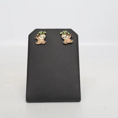 Boucles d'oreilles (Marron, Vert) Métal inconnu