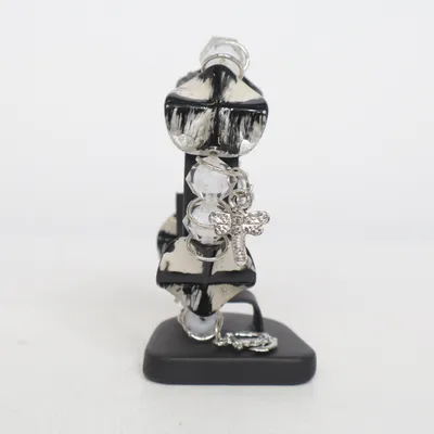 Armband (Svart, Vit, Silverfärgad) Okänd metall